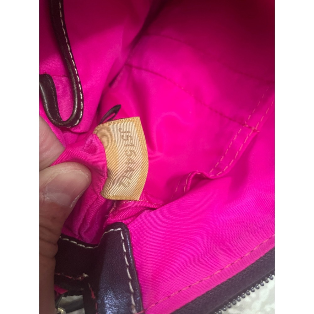 Dooney & Bourke Wayfarer Nylon Crossbody Bag Brown Pink Lining J5154472 - Picture 5 of 5